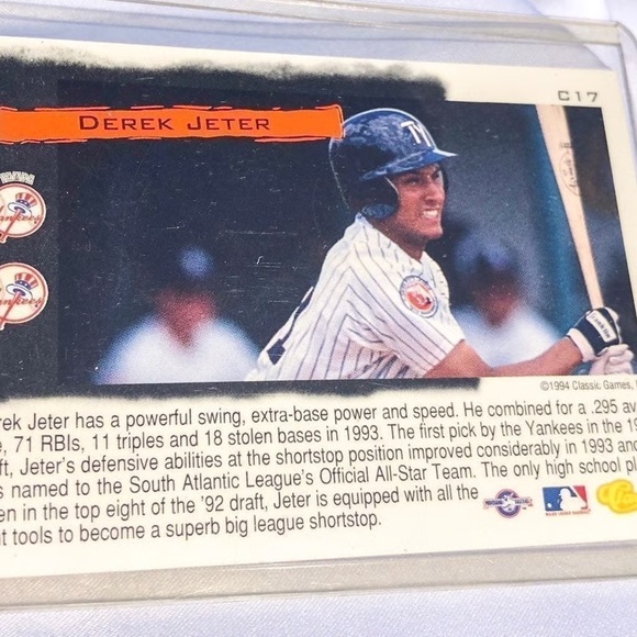 1994 Derek Jeter Classic “Cream of the Crop” Card - Picture 6 of 13